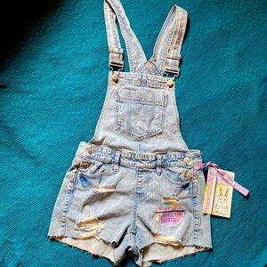 Juniors 0 Blue Spice Denim Overalls